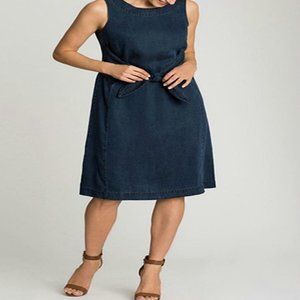 NIC + ZOE DENIM TIE DRESS, LARGE